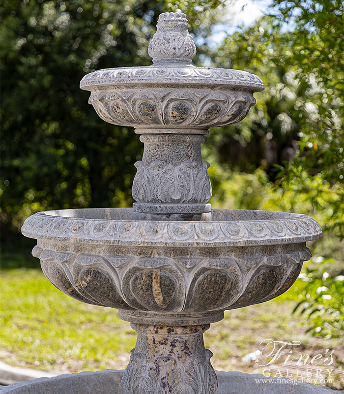 Search Result For Marble Fountains  - Stunning Three Tiered Fountain In Solid Hand Carved Granite - MF-2020